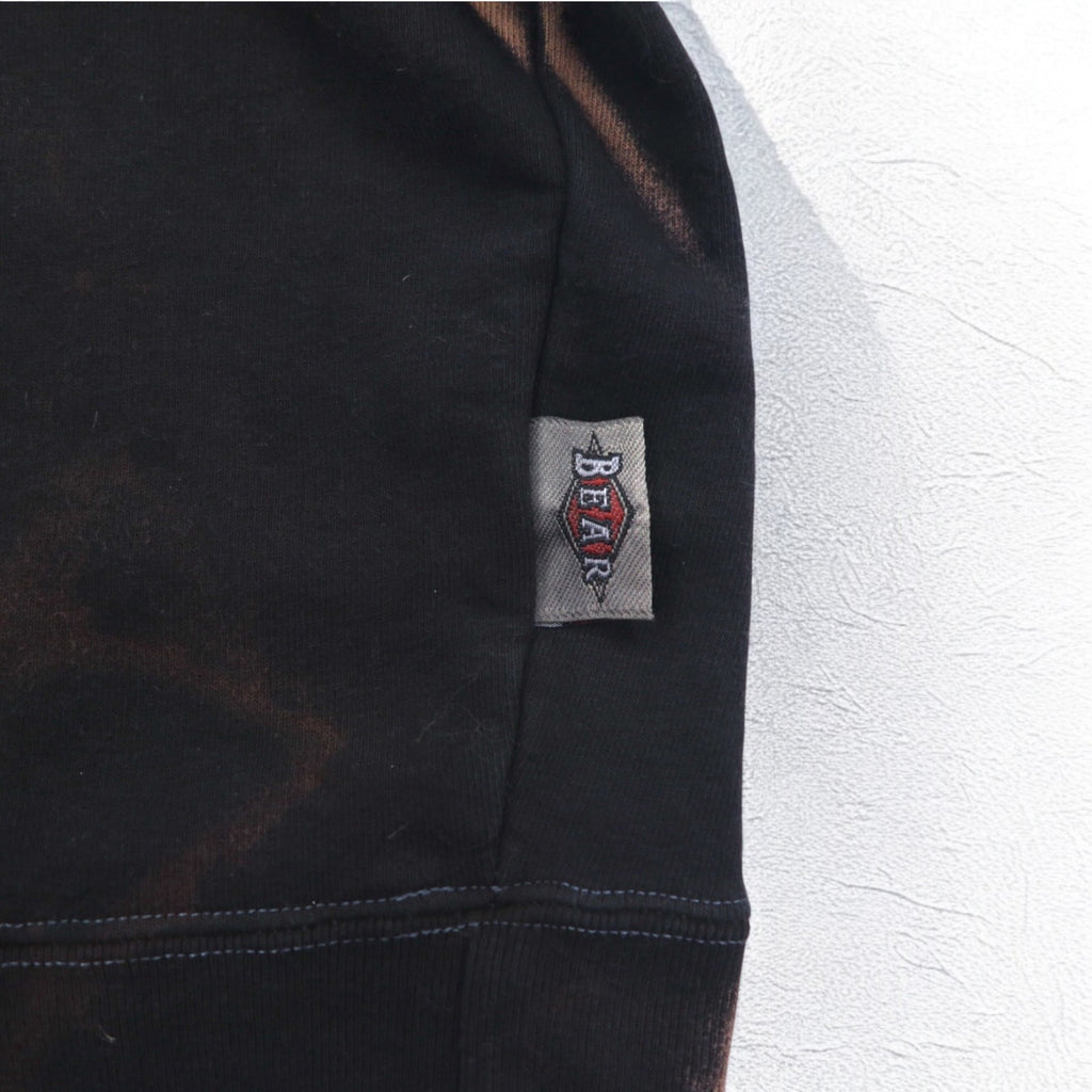 BEAR USA 90s Tie-dye Pullover Hoodie L Black Cotton Bleached