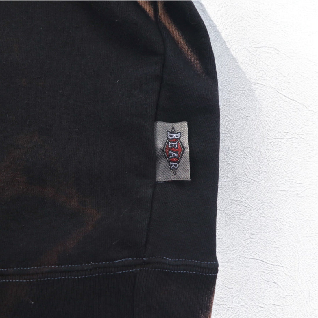 BEAR USA 90s Tie-dye Pullover Hoodie L Black Cotton Bleached