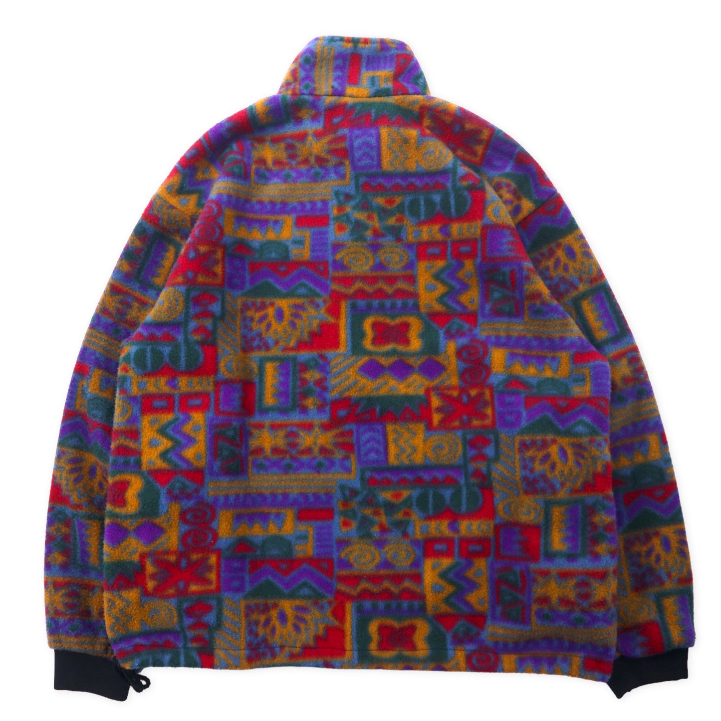 AVON Sportswear Made in Canada 80's Half Zip Fleece Jacket All Over Pattern M Multicolor Polyester Geometric Pattern Big Size