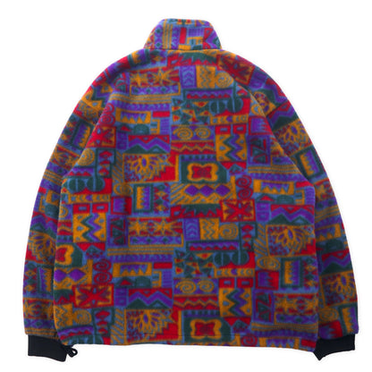 AVON Sportswear Made in Canada 80's Half Zip Fleece Jacket All Over Pattern M Multicolor Polyester Geometric Pattern Big Size