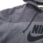 NIKE AIR '72 Swoosh Logo Embroidered Pullover Hoodie M Grey Cotton