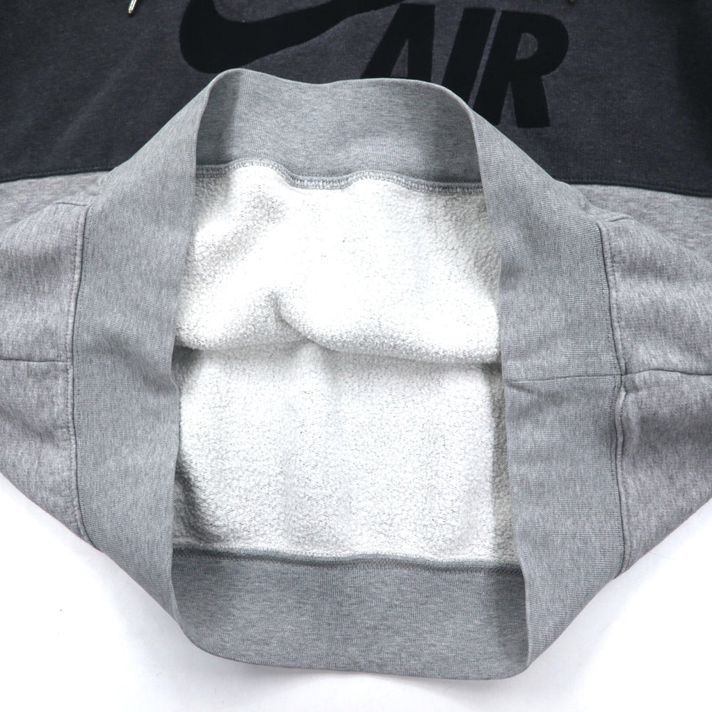 NIKE AIR '72 Swoosh Logo Embroidered Pullover Hoodie M Grey Cotton