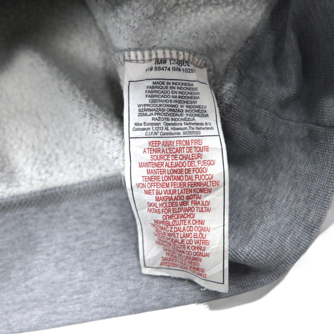 NIKE AIR '72 Swoosh Logo Embroidered Pullover Hoodie M Grey Cotton