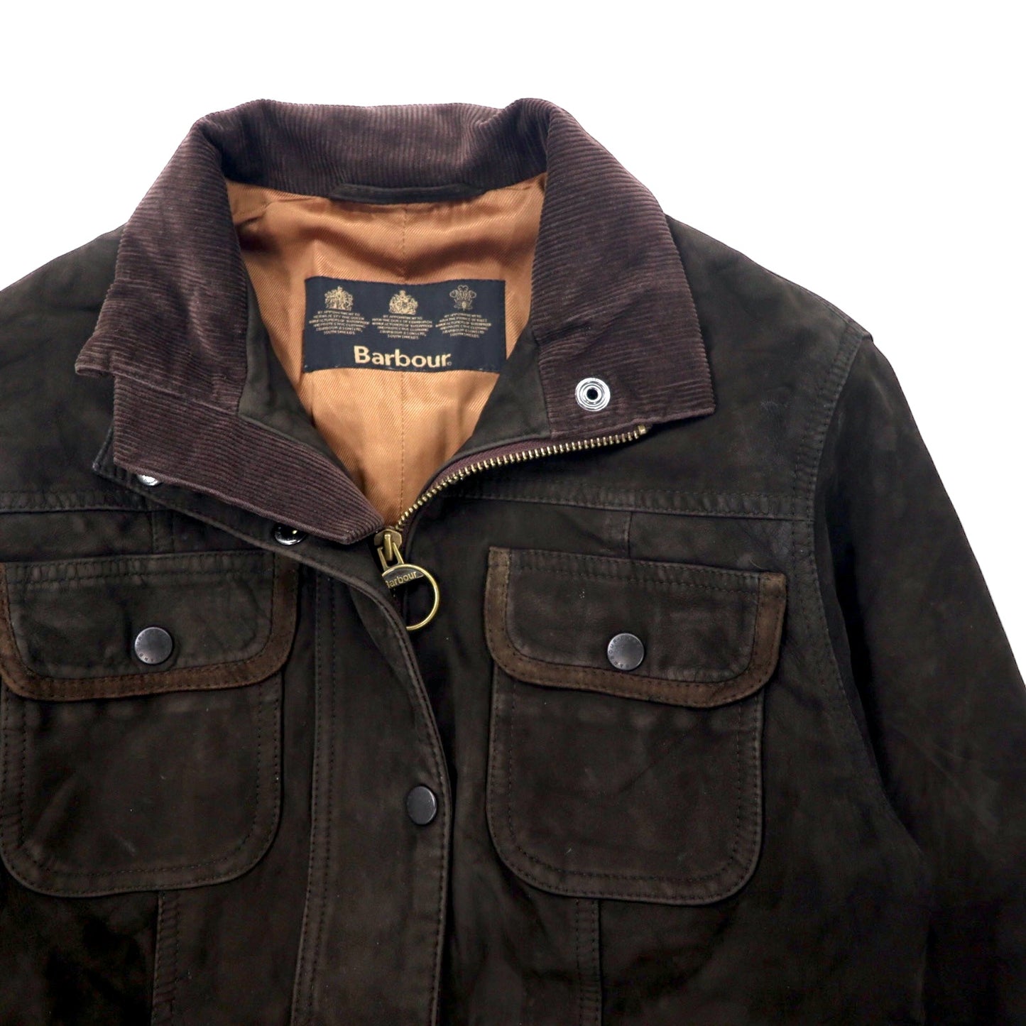 Barbour ユーティリティ ヌバック レザー ジャケット モーターサイクルジャケット 8 ブラウン L1270 UTILITY NUBUCK LEATHER JACKET