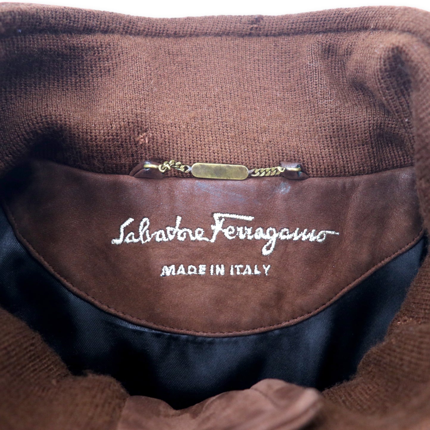 SALVATORE FERRAGAMO イタリア製 レザー ライダースジャケット