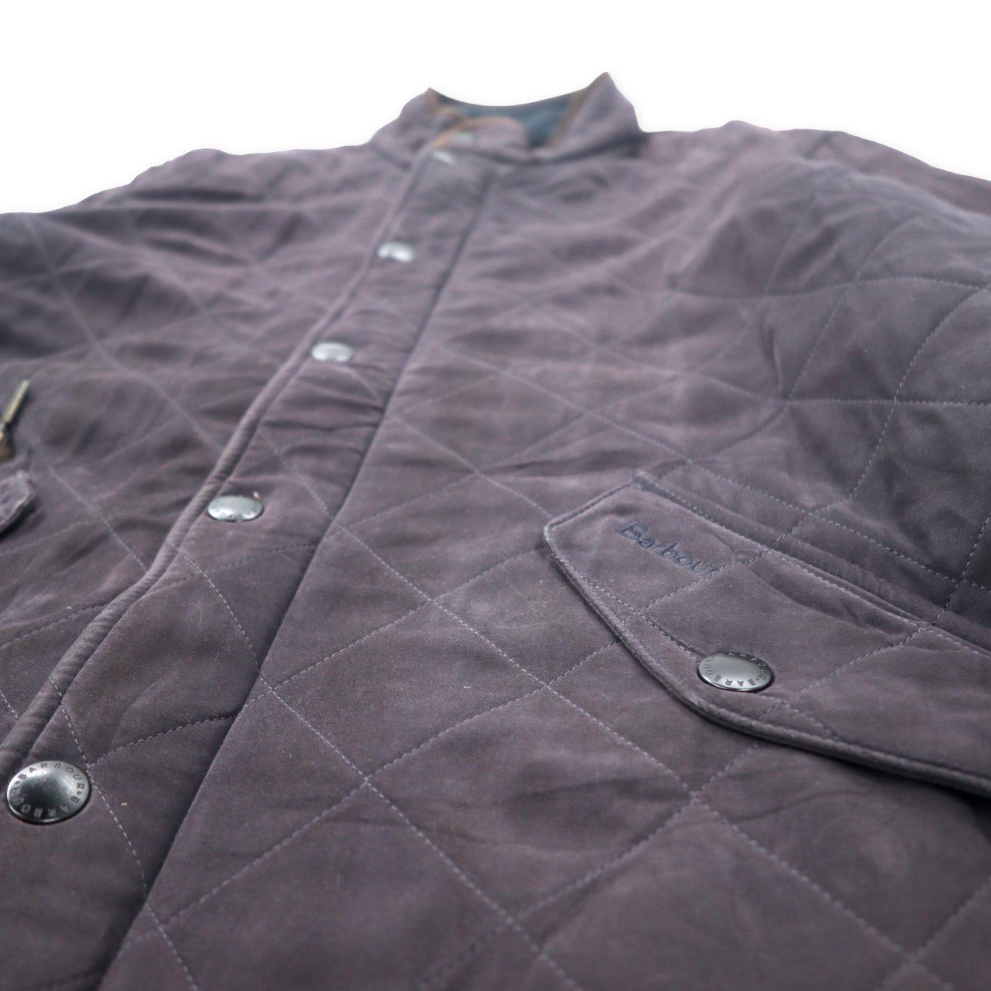 Barbour キルティングジャケット L ネイビー ブラウン ポリエステル Bowden Quilt Jacket MQU0615NY91