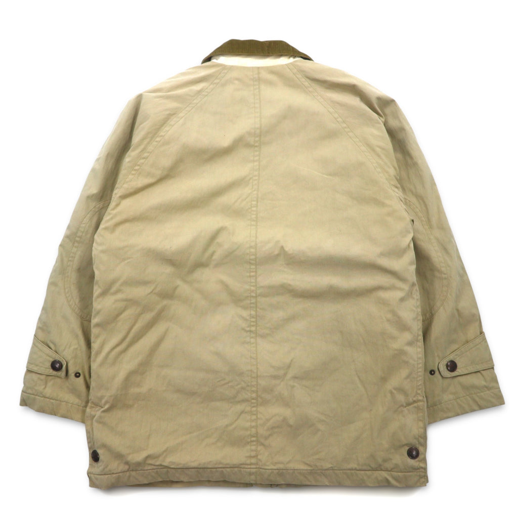 90s LUC SAINT ALBAN Hunting Jacket Coverall L Beige Corduroy Collar Elbow Patch