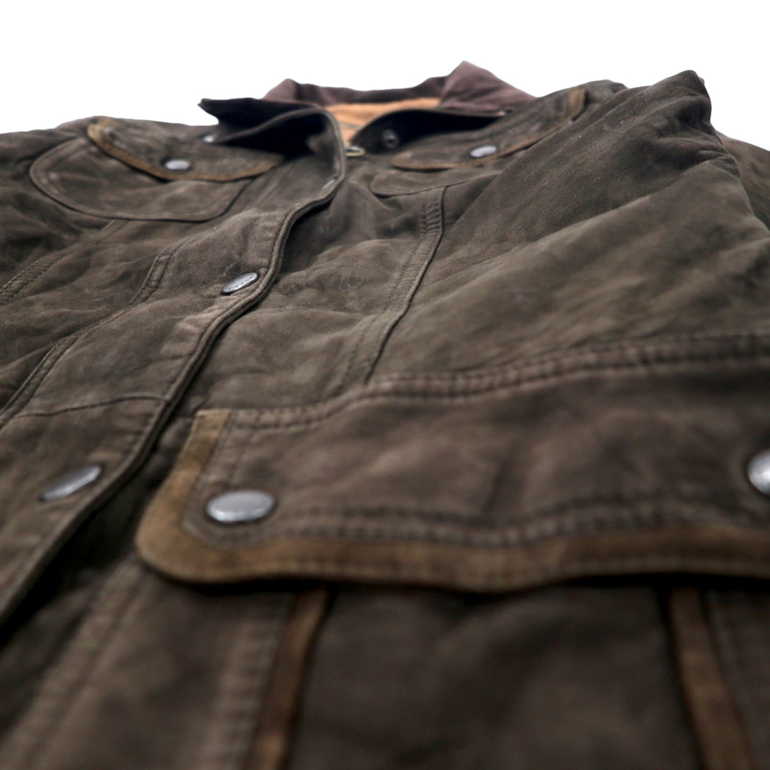 Barbour Utility Nubuck Leather Jacket Motorcycle Jacket 8 Brown L1270 UTILITY NUBUCK LEATHER JACKET