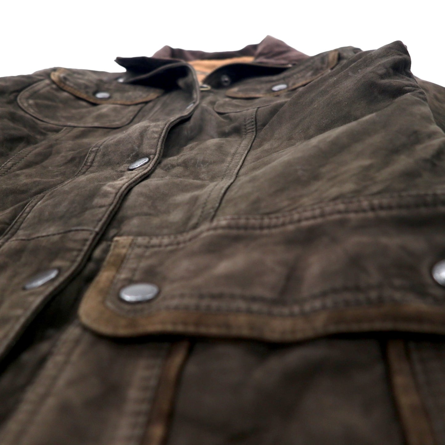 Barbour ユーティリティ ヌバック レザー ジャケット モーターサイクルジャケット 8 ブラウン L1270 UTILITY NUBUCK LEATHER JACKET