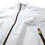 adidas 90年代 リバーシブル パデット ナイロンジャケット ウィンドブレーカー O マルチカラー ホワイト 総柄 ポリエステル 中綿 トレフォイルロゴ バックプリント 銀タグ ビッグサイズ