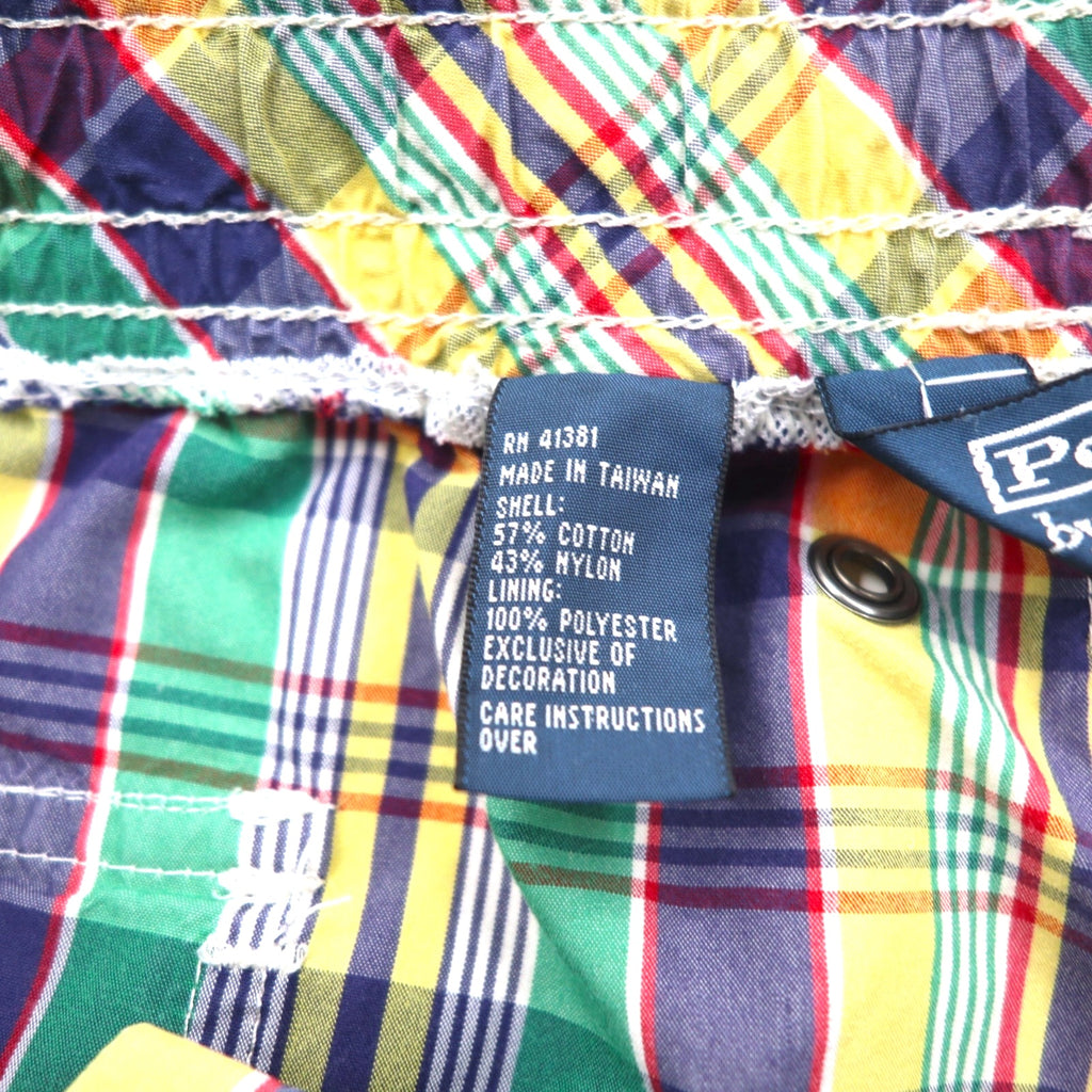 Polo by Ralph Lauren 90年代 水陸両用 マドラスチェック ショートパンツ XL マルチカラー コットン ナイロン スモールポニー刺繍