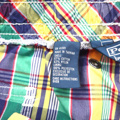 Polo by Ralph Lauren 90年代 水陸両用 マドラスチェック ショートパンツ XL マルチカラー コットン ナイロン スモールポニー刺繍