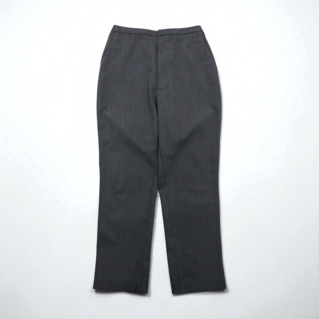 BASISBROEK ベルギー製 イージー スラックスパンツ M グレー ポリエステル ストレッチ