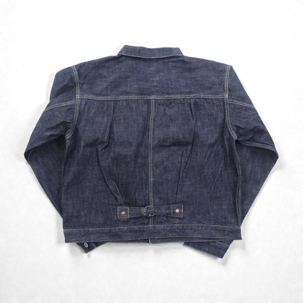 VINTAGE レプリカ 1st タイプ 大戦モデル デニムジャケット Gジャン XL インディゴ 13.5OZ セルヴィッチ 赤耳 シンチバック プリーツ 月桂樹ボタン 復刻 未使用品