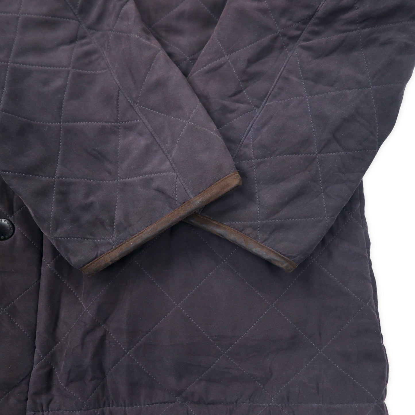 Barbour キルティングジャケット L ネイビー ブラウン ポリエステル Bowden Quilt Jacket MQU0615NY91