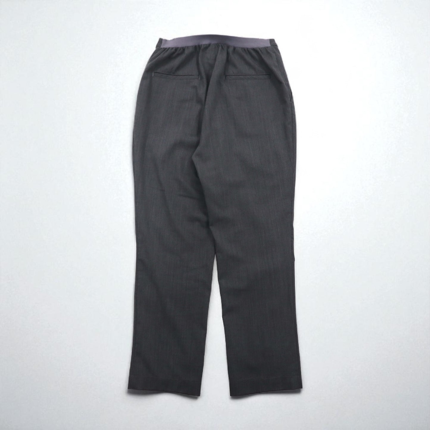 BASISBROEK Belgian-made Easy Slacks, Size M, Gray, Polyester, Stretch