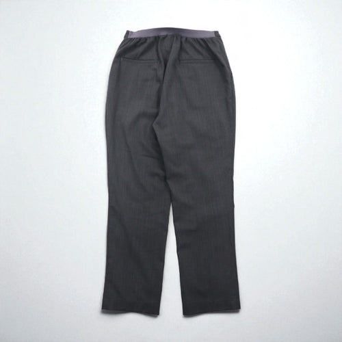 BASISBROEK ベルギー製 イージー スラックスパンツ M グレー ポリエステル ストレッチ