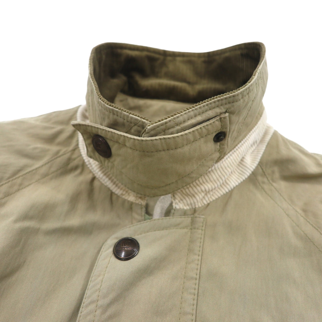 90s LUC SAINT ALBAN Hunting Jacket Coverall L Beige Corduroy Collar Elbow Patch