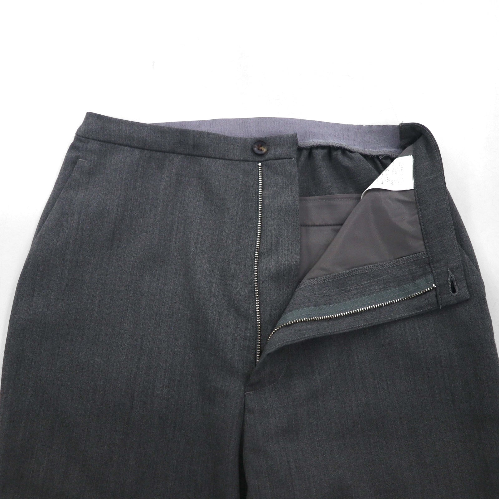 BASISBROEK Belgian-made Easy Slacks, Size M, Gray, Polyester, Stretch