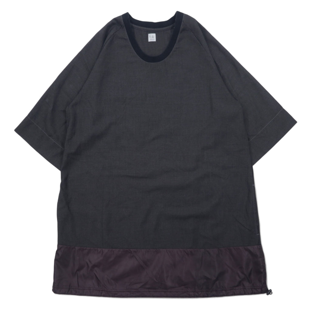 RYU ポンチョシャツ ドローコード Tシャツ FREE グレー ポリエステル レーヨン 異素材切り替え 日本製