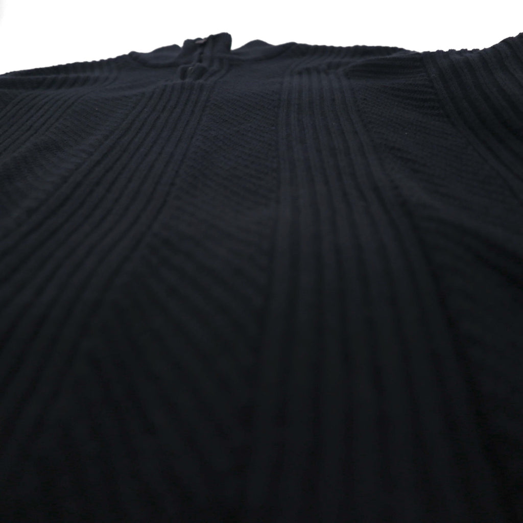 Calvin Klein ハーフジップ ジャガード ニット セーター L ブラック コットン