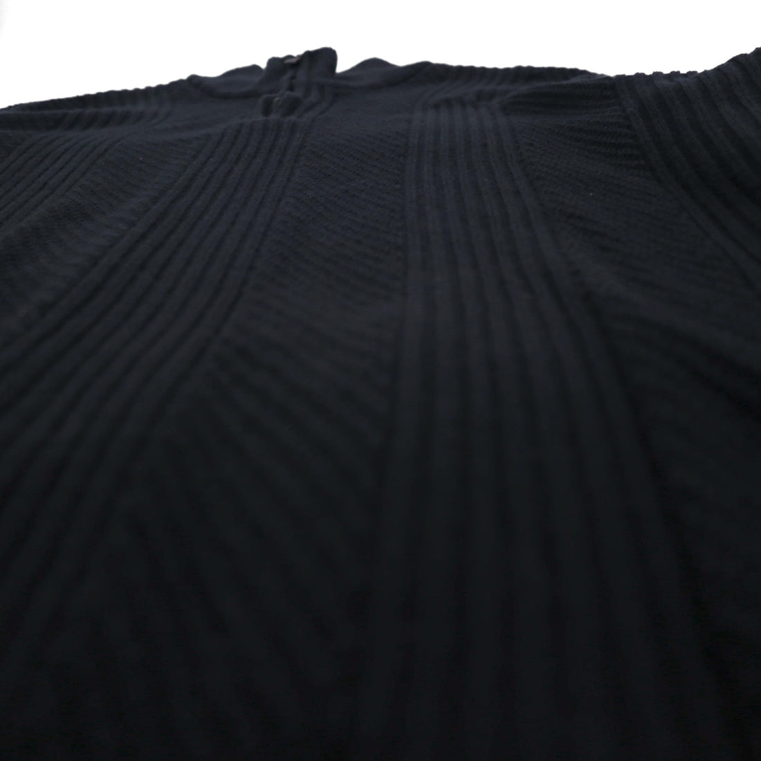 Calvin Klein ハーフジップ ジャガード ニット セーター L ブラック コットン