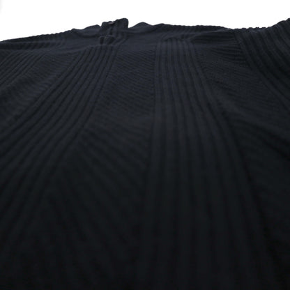 Calvin Klein Half-Zip Jacquard Knit Sweater, Size L, Black Cotton