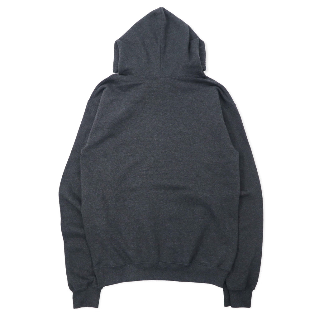PERRIN WEAR College Print Pullover Hoodie, Medium, Grey, Cotton, Fleece Lining, Brooklyn