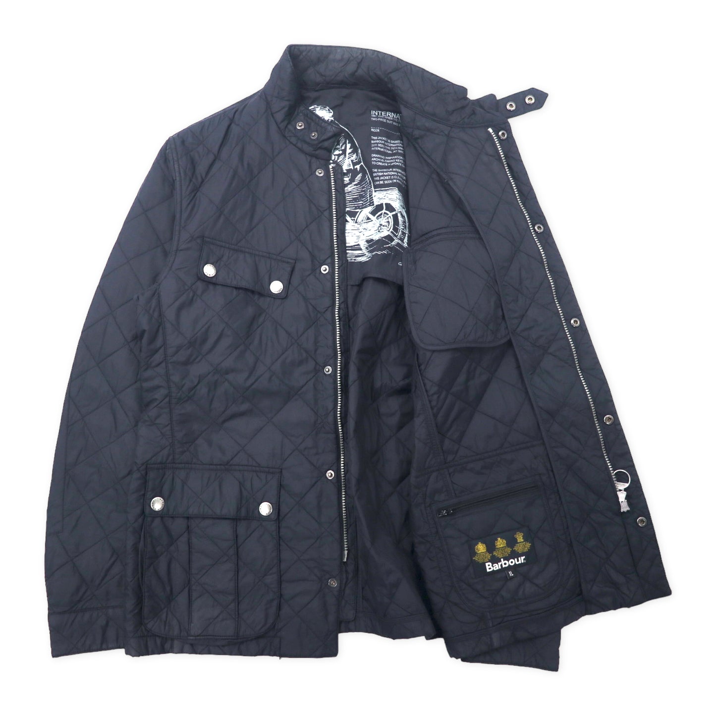 Barbour INTERNATIONAL インターナショナル エアリエル ポーラー キルティングジャケット XL ブラック ポリエステル ARIEL MQU0251BK11