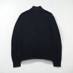 Calvin Klein ハーフジップ ジャガード ニット セーター L ブラック コットン