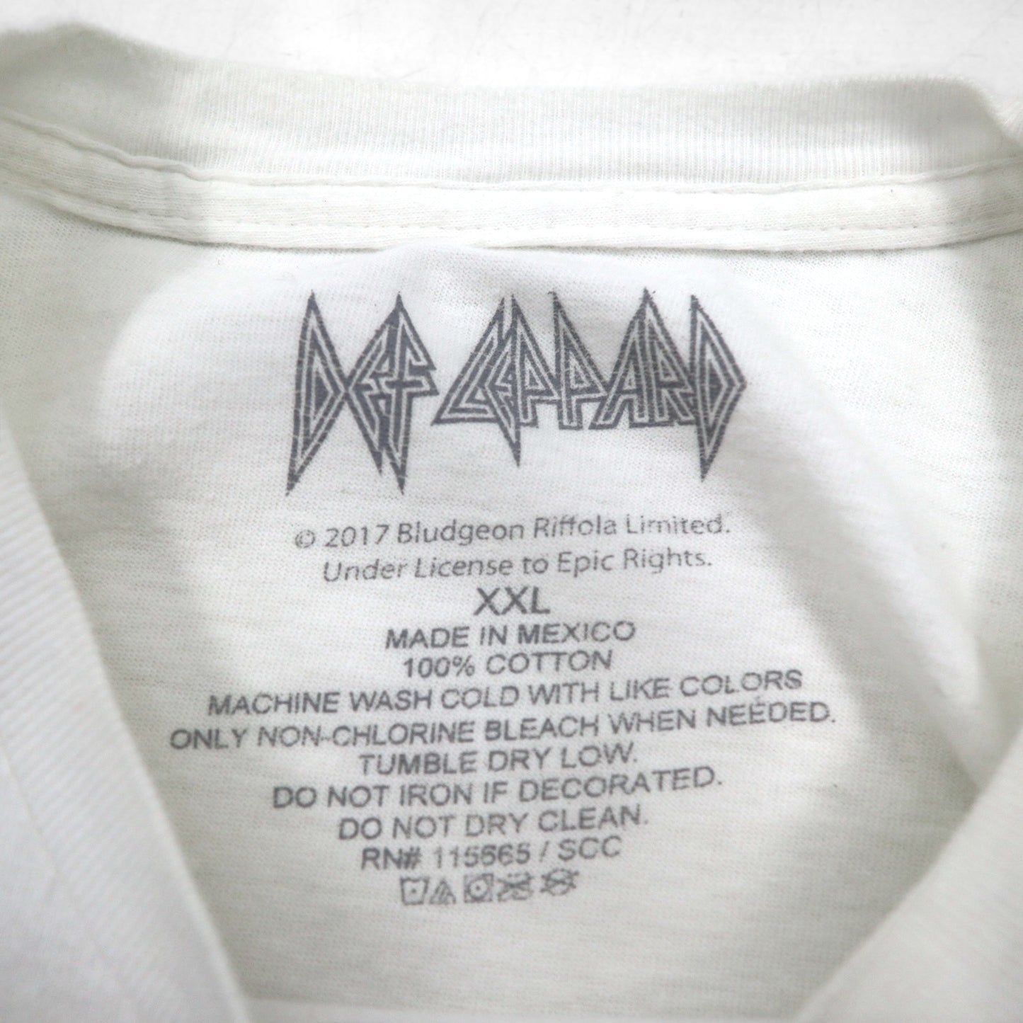 DEF LEPPARD Official Rock Band T-Shirt 2XL White HYSTERIA WORLD TOUR Made in Mexico