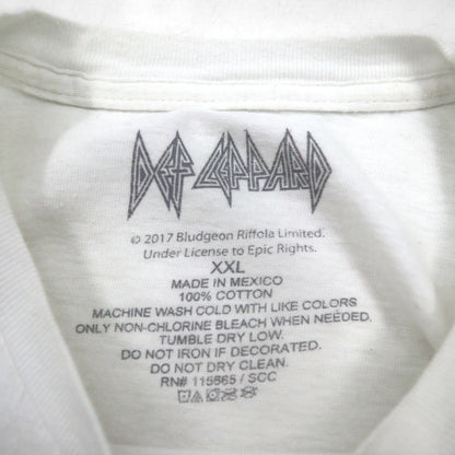 DEF LEPPARD Official Rock Band T-Shirt 2XL White HYSTERIA WORLD TOUR Made in Mexico