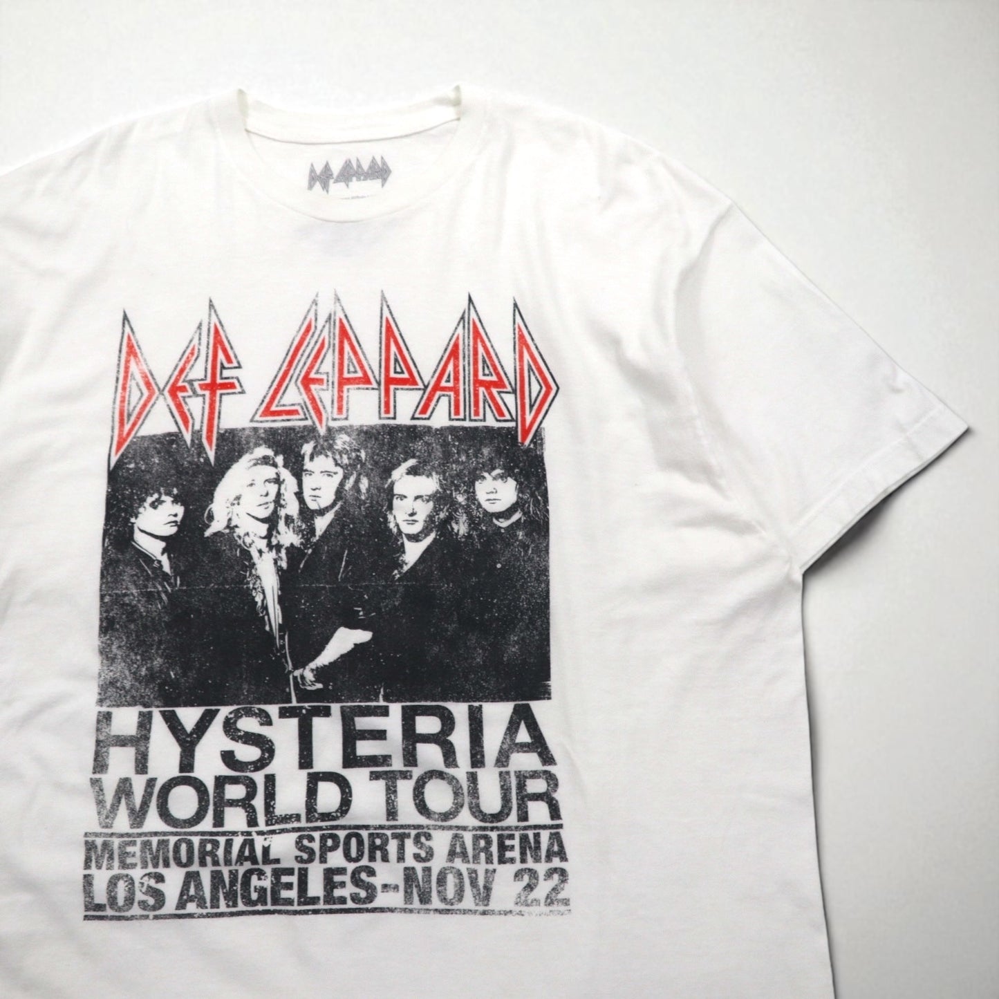DEF LEPPARD Official Rock Band T-Shirt 2XL White HYSTERIA WORLD TOUR Made in Mexico