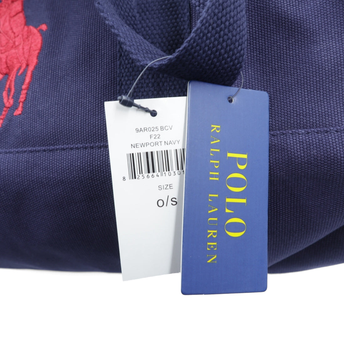 Polo Ralph Lauren Big Pony Embroidery Boston Bag in Navy Newport Canvas (Unused)