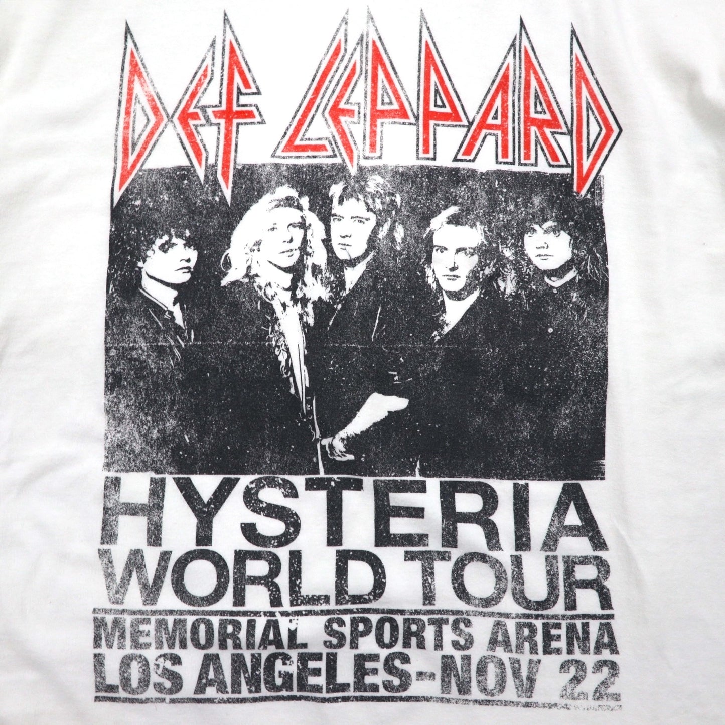 DEF LEPPARD Official Rock Band T-Shirt 2XL White HYSTERIA WORLD TOUR Made in Mexico
