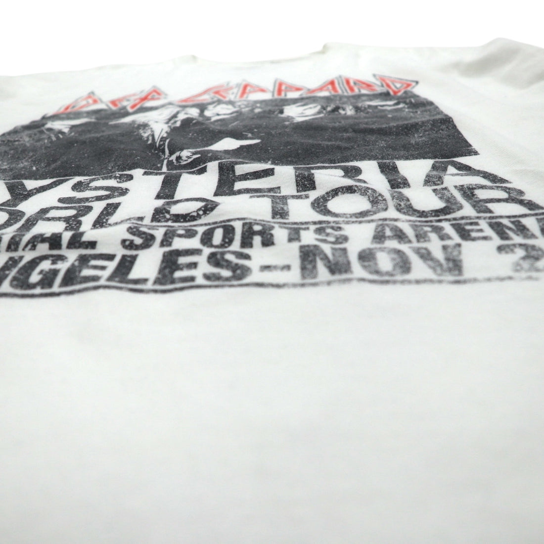 DEF LEPPARD デフレパード オフィシャル ロック バンド Tシャツ 2XL ホワイト HYSTERIA WORLD TOUR メキシコ製