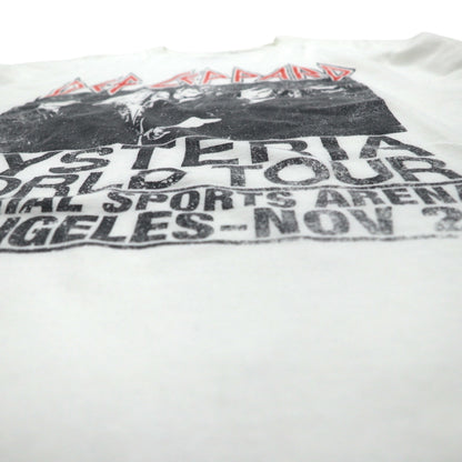 DEF LEPPARD Official Rock Band T-Shirt 2XL White HYSTERIA WORLD TOUR Made in Mexico