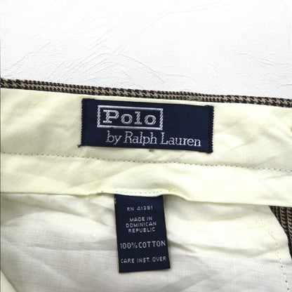 Polo by Ralph Lauren 90年代 タック ワイド スラックスパンツ L グレンチェック サスペンダーボタン