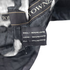 TOWN by London Fog 90s Stand Collar Leather Car Coat Padded Double Zip Jacket L Black Drawcord