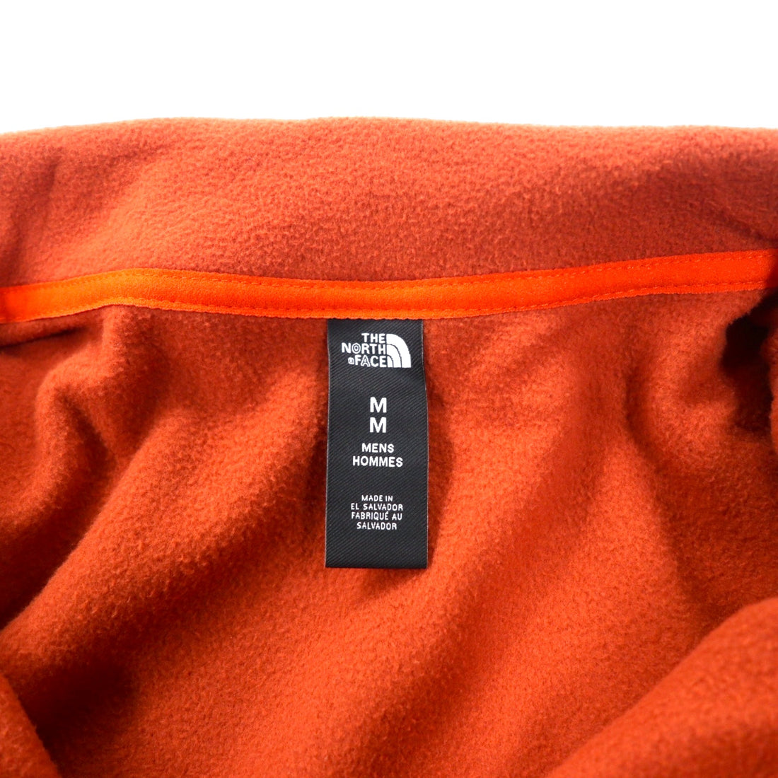 THE NORTH FACE Full Zip Fleece Jacket M Orange Polyester One Point Logo Embroidery NF0A48KDEL9 Made in El Salvador Unused Item