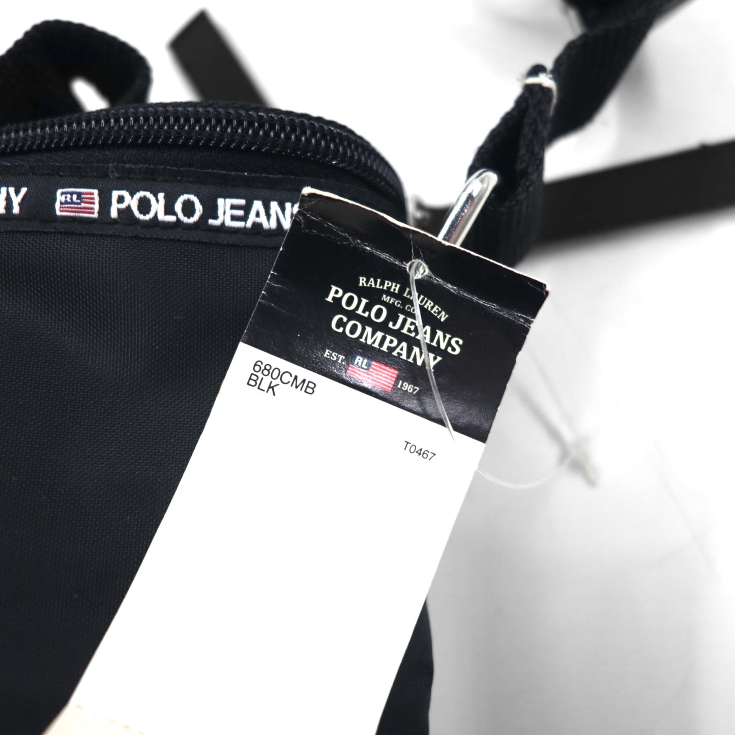 POLO JEANS CO. RALPH LAUREN Shoulder Bag Black Nylon Unused