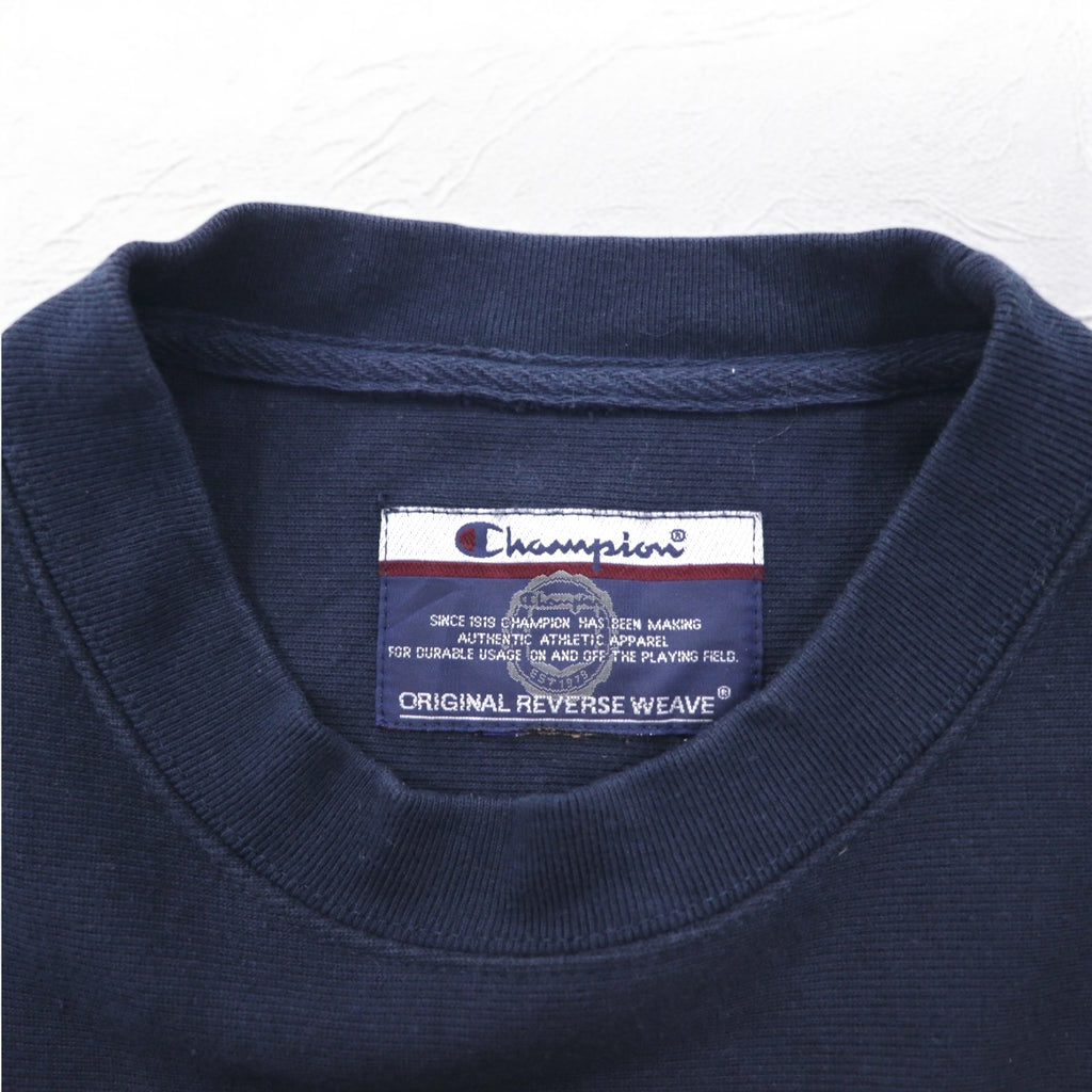 Champion プレミアム リバースウィーブ REVERSE WEAVE カレッジプリント スウェット L ネイビー MARQUETTE アーチロゴ