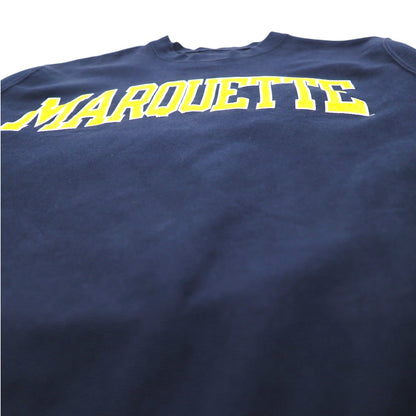 Champion プレミアム リバースウィーブ REVERSE WEAVE カレッジプリント スウェット L ネイビー MARQUETTE アーチロゴ