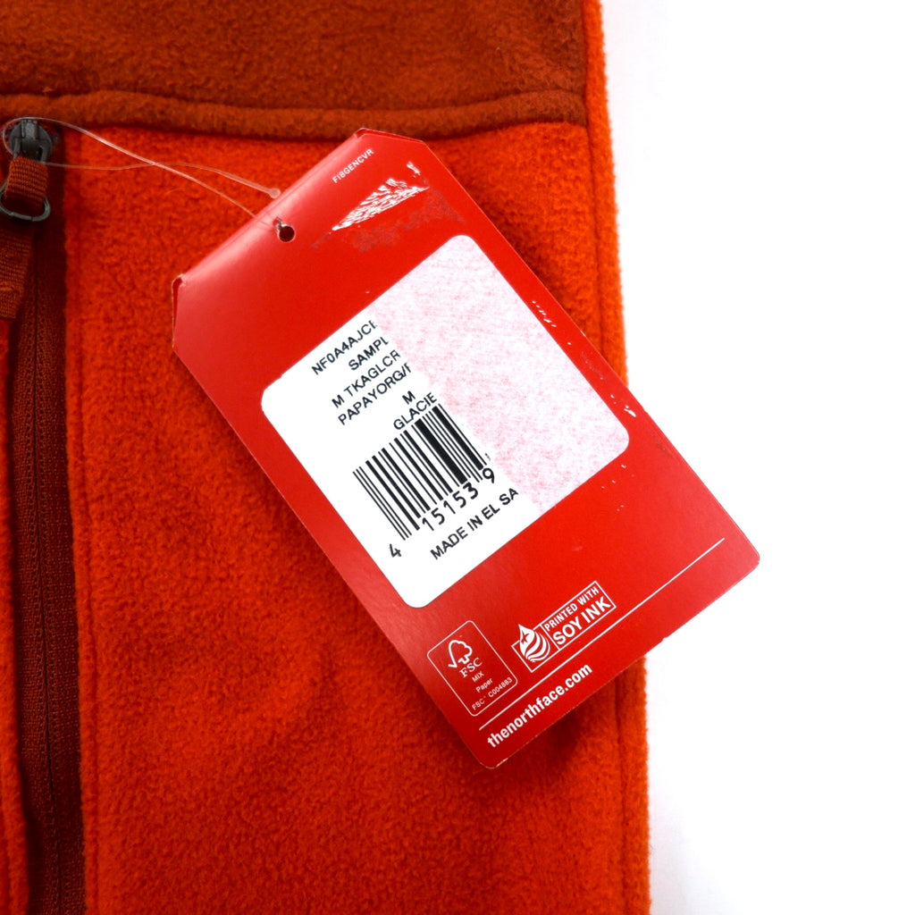 THE NORTH FACE Full Zip Fleece Jacket M Orange Polyester One Point Logo Embroidery NF0A48KDEL9 Made in El Salvador Unused Item