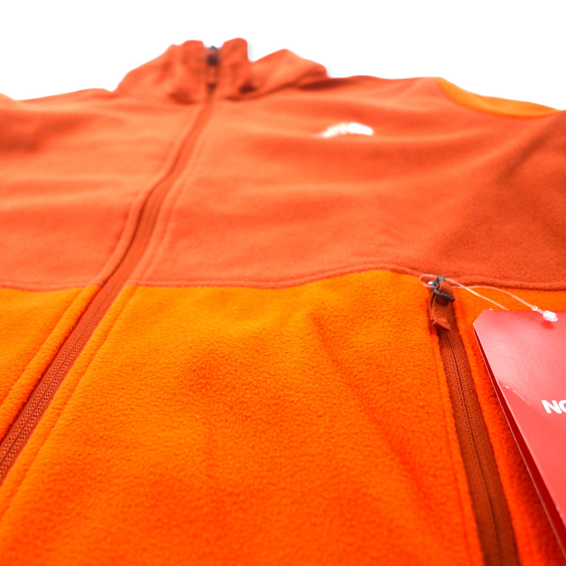 THE NORTH FACE Full Zip Fleece Jacket M Orange Polyester One Point Logo Embroidery NF0A48KDEL9 Made in El Salvador Unused Item