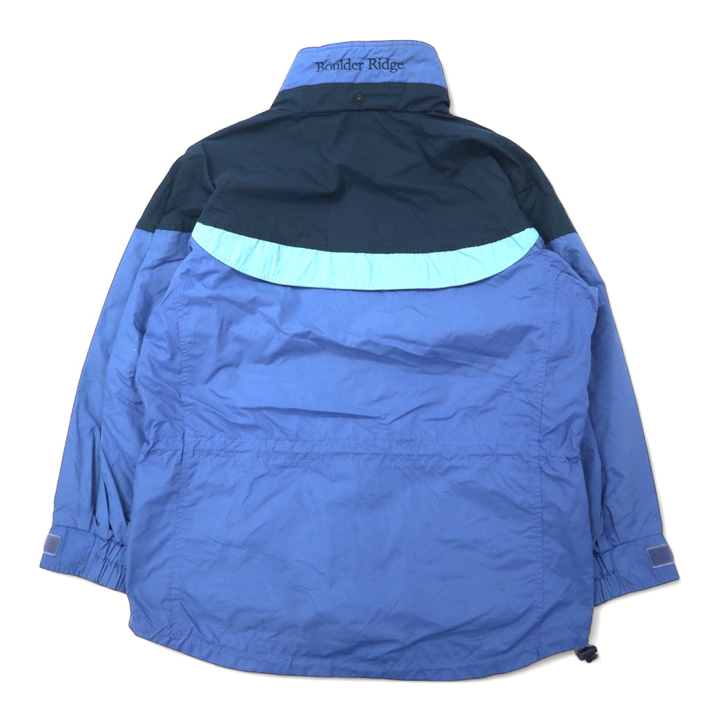 Columbia 90s Sailing Jacket L Blue Nylon Waterproof Drawcord Zip-in-Zip Boulder Ridge SL7105