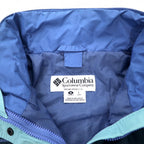 Columbia 90s Sailing Jacket L Blue Nylon Waterproof Drawcord Zip-in-Zip Boulder Ridge SL7105