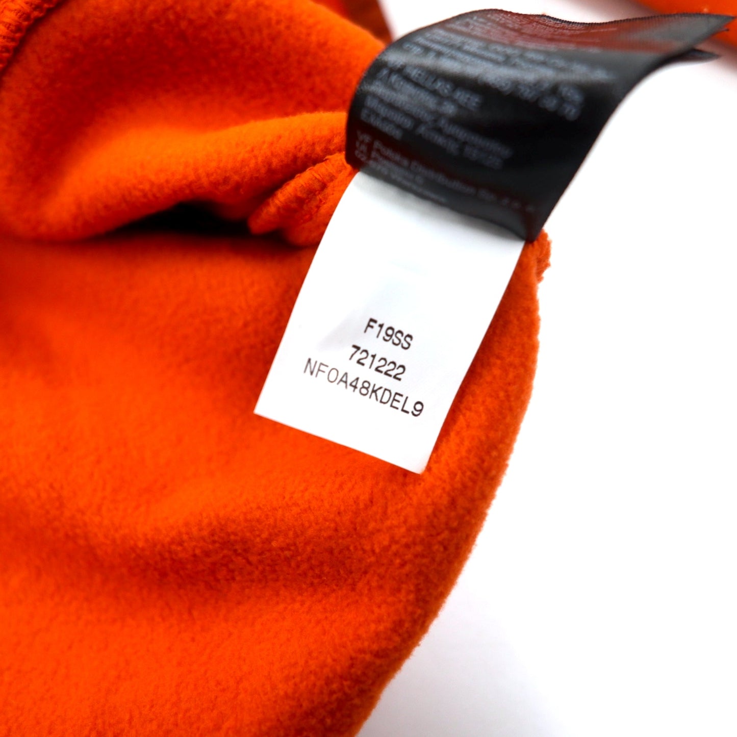 THE NORTH FACE フルジップ フリースジャケット M オレンジ ポリエステル ワンポイントロゴ刺繍 NF0A48KDEL9 エルサルバドル製 未使用品