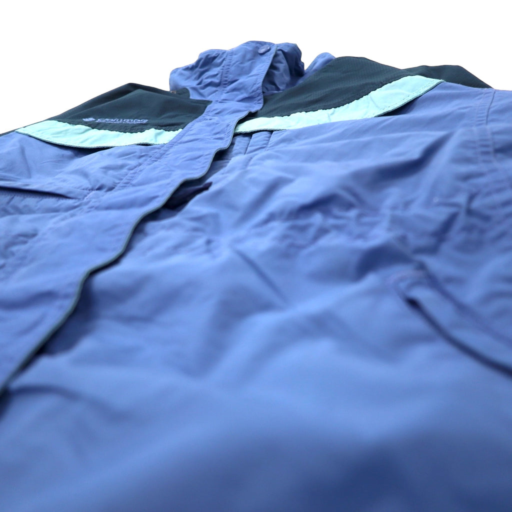 Columbia 90s Sailing Jacket L Blue Nylon Waterproof Drawcord Zip-in-Zip Boulder Ridge SL7105