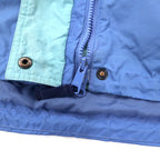 Columbia 90s Sailing Jacket L Blue Nylon Waterproof Drawcord Zip-in-Zip Boulder Ridge SL7105